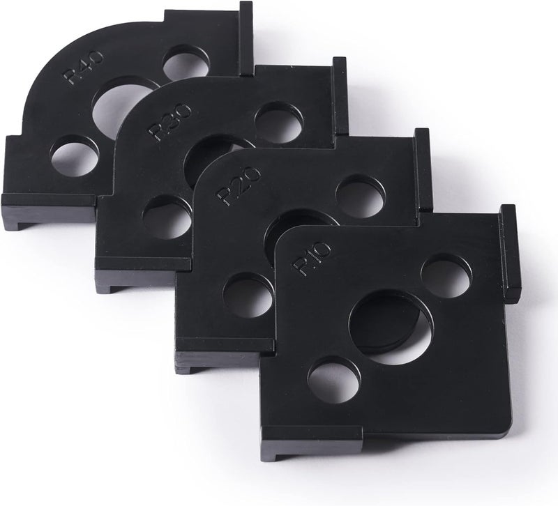 HERMIT TOOLS Pack of 4 Radius Jig Router Templates Corner Radius Routing Templates,Routing Rounded Corners Router Bit Templates for Woodworking Routing (8 Different Radius Set) - Image 1